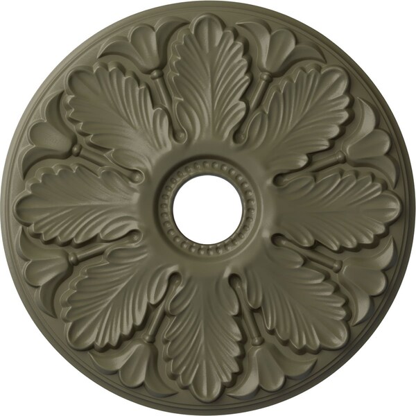 Ekena Millwork Milan Ceiling Medallion (Fits Canopies up to 4 5/8"), 24 1/2"OD x 3 1/2"ID x 1"P, Spartan Stone CM24MISSF - main